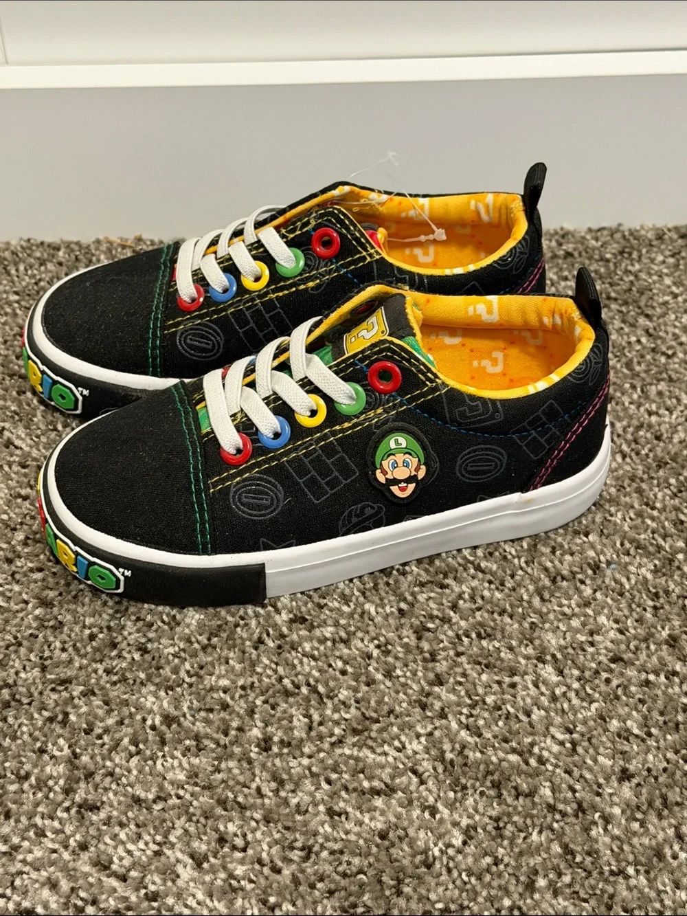 Kids Super Mario Theme Lace-Up Sneakers